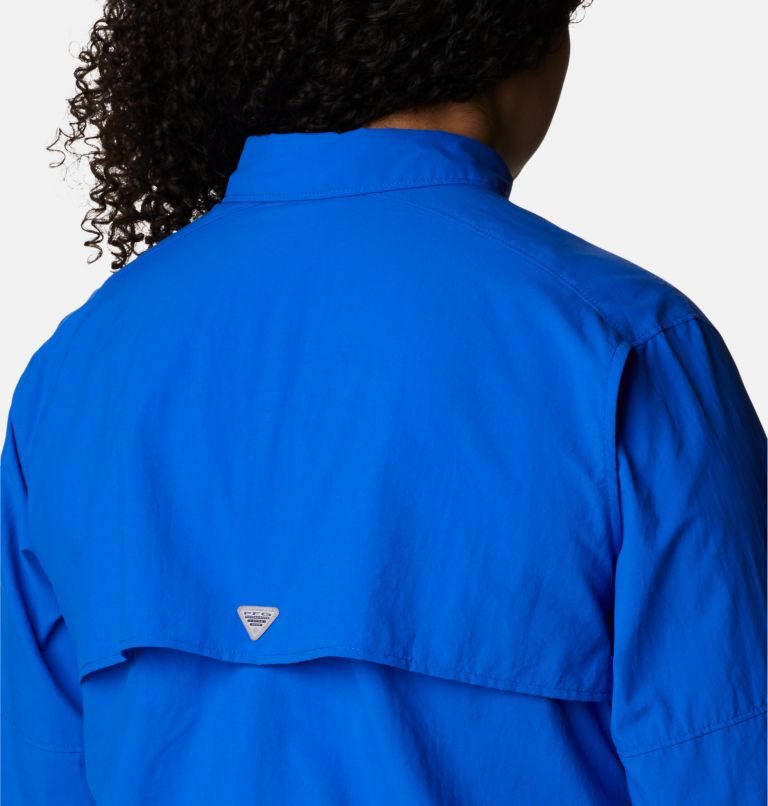 Women's Columbia PFG Bahama Long Sleeve Shirts Blue | Plus Size CA-B830A